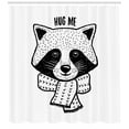 thumbnail image 3 of Ambesonne Hug Shower Curtain, Raccoon with Hug Me Words, 69"Wx84"L, Charcoal Grey and White, 3 of 3