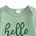 thumbnail image 4 of mgoYE Infant Boys Girls Clothes Set Newborn Baby Romper Hat Ribbed Knit Long Sleeve Button Solid Bodysuit Jumpsuit(Light Green,3-6 Months), 4 of 6
