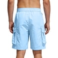 thumbnail image 4 of Men's Camo Cargo Shorts Elastic Waist Drawstring Short Pants Summer Work Casual Relaxed Fit Fishing Big and Tall Camo Cargo Short Multi Pockets Twill Quick Dry Bermuda Shorts,Blue 2XL, 4 of 5