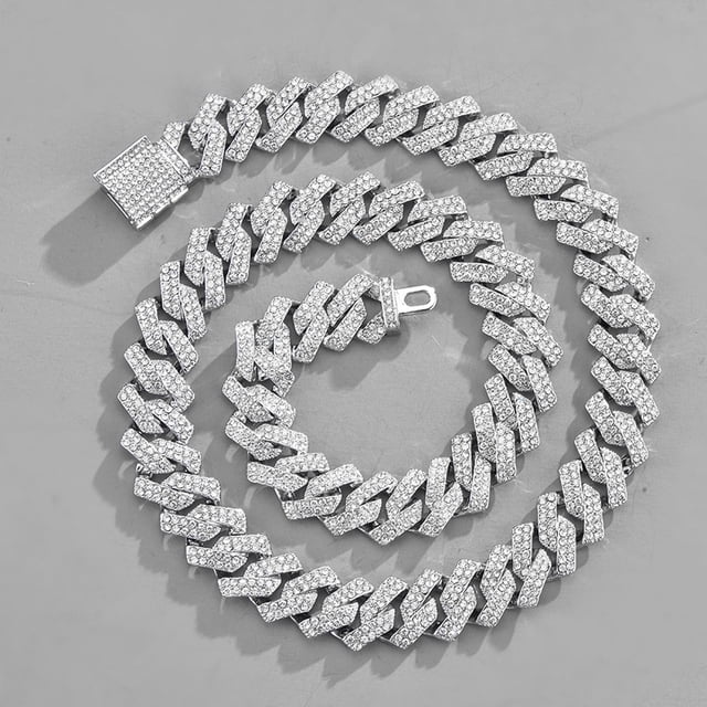 Cadena de eslabones cubanos para hombres Joyas de hip hop para artistas Elegante Metal simple y Argenta 50cm Salvador Dali Cadena de moda punk