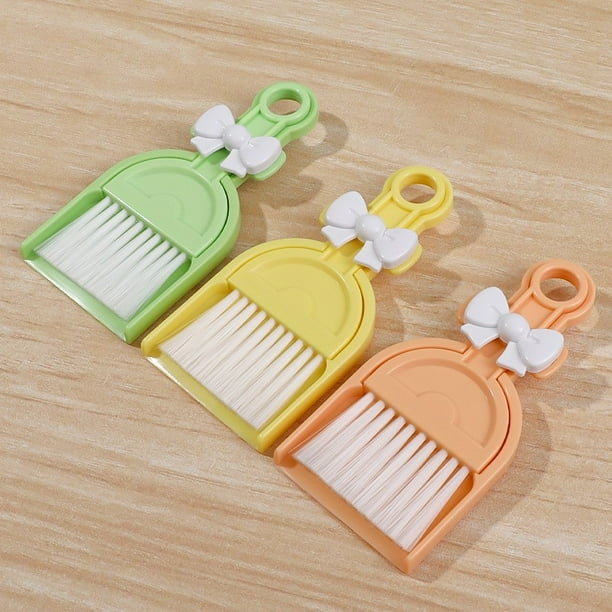 Mini cepillo de limpieza de escritorio de 2 - Pequeño cepillo para recogedor y hendiduras para teclado, coche y desorden doméstico