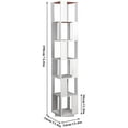 thumbnail image 6 of Ansley&HosHo 6 Tier Open Storage Revolving Shelves and Bookcase 360° Rotating Wood Bookshelves, Free Standing Book Shelf Storage Display Rack Rustic for Bedroom, Living Room, Home Office,White, 6 of 7