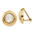 thumbnail image 4 of 14K Yellow Gold Omega Clip MOP Non-pierced Earrings, 4 of 5
