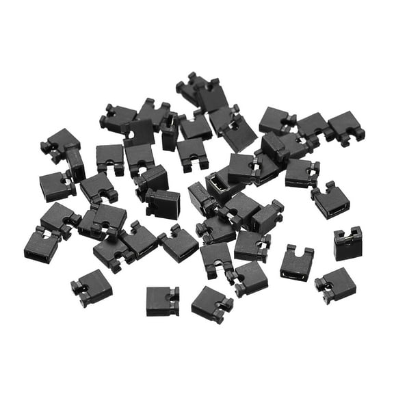 50pcs 2.54mm Standard Pin Header Jumper Cap Short Circuit Connection Cap,Mini Micro Jumper Bridge Plug Black