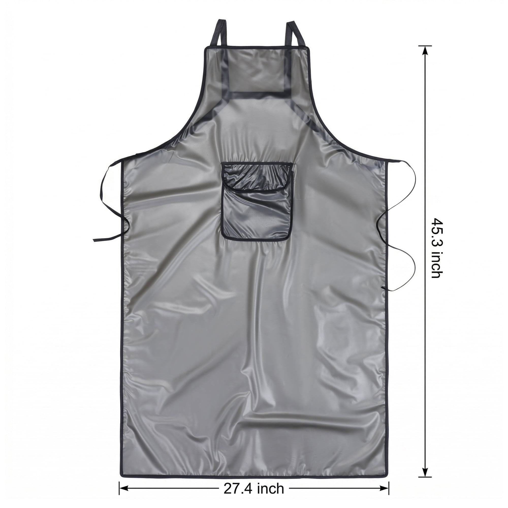 Unique Bargains Waterproof Kitchen Apron with Pockets for Home and Kitchen Long - Black