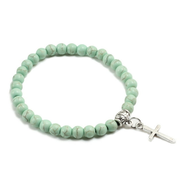 relayinert Confortable Croix Pendentif Bracelets pour Look Tendance Large Application Léger Vert 1Set