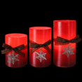 thumbnail image 2 of Hometrends Red Spun with Snowflake LED Pillar Candle Set with Remote Control, 2 of 5
