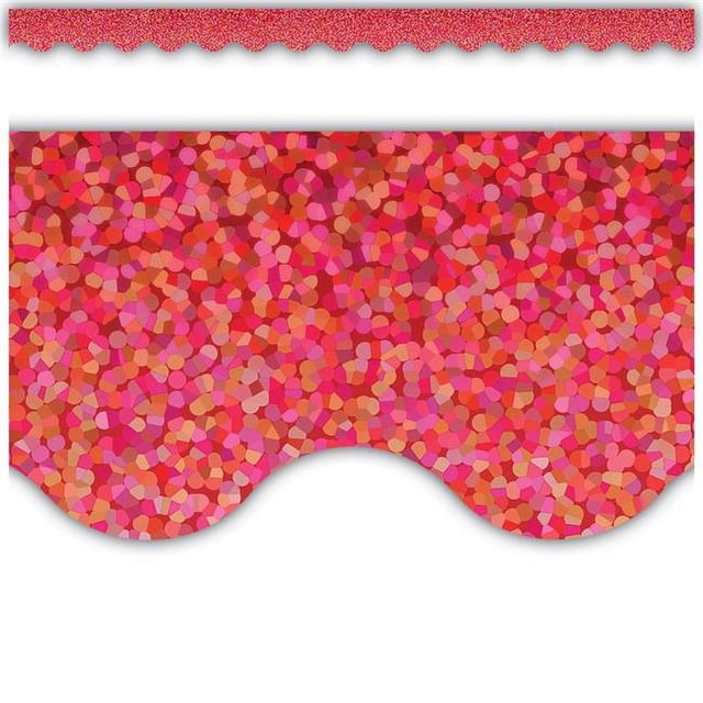 Teacher Created Resources TCR8767 Red Sparkle Scalloped Border Trim