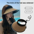 thumbnail image 3 of Tropical Leaf Sun Hat, Wide Brim, Adjustable, PC Material, Coffee, Female, 3 of 4