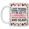 thumbnail image 2 of ThisWear Truck Driver Gifts Drink Coffee Be Amazing and Sleep Trucker 11 ounce Coffee Mug Coffee Bean, 2 of 4