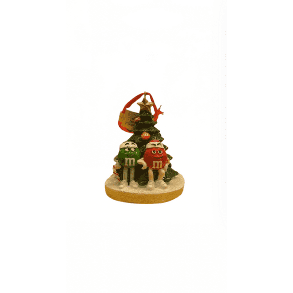 M&M's World Green Orange Red Characters with Christmas Tree Ornament New w Tag