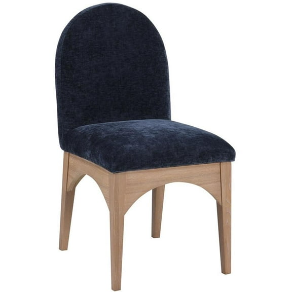 Meridian Furniture Waldorf Navy Chenille Fabric Dining Side Chair