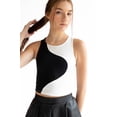 thumbnail image 4 of Ragstock Black & White Wave Cropped Tank, 4 of 4