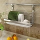 thumbnail image 2 of Escurridor de platos plegable de acero inoxidable montado en la pared, 2 of 4