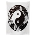 thumbnail image 3 of Ambesonne Ying Yang Tablecloth Rectangular Table Cover, Stars Moon Night Sky, 60"x84", Black and White, 3 of 4