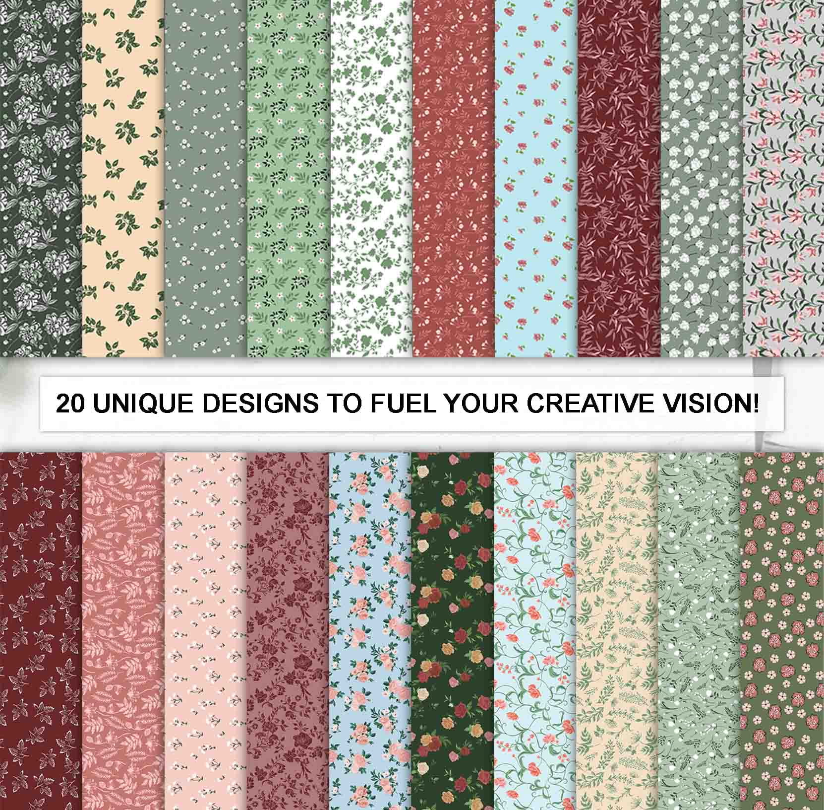 40 Pcs Cotton Bundles Charm Packs for Quilting, Precuts Quilt Squares 10 x 10 inches, Fabric Scraps for Crafts, Fat Quarter Layer Cakes, DIY Fabric Bundle Squares - Floral Whimsy