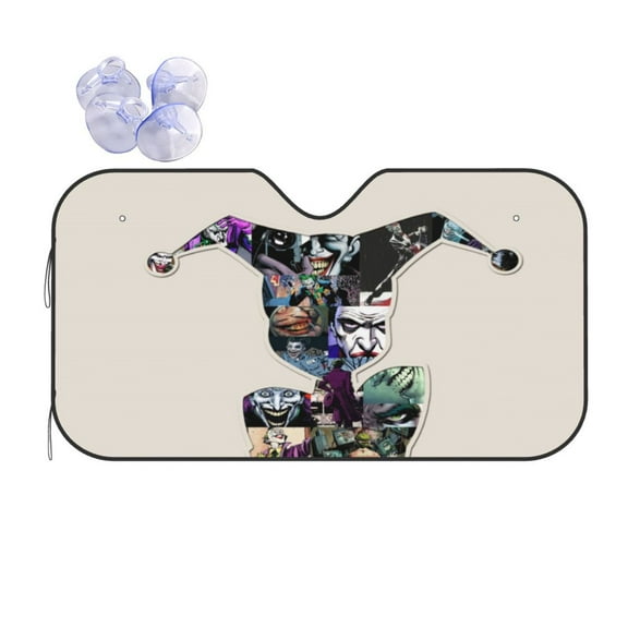 Joker Car Windshield Sunshade Front Window Sun Shades Folding Block Uv Rays Visor Protector Sun Shield Gifts for Sedan Truck Suv Auto Accessories