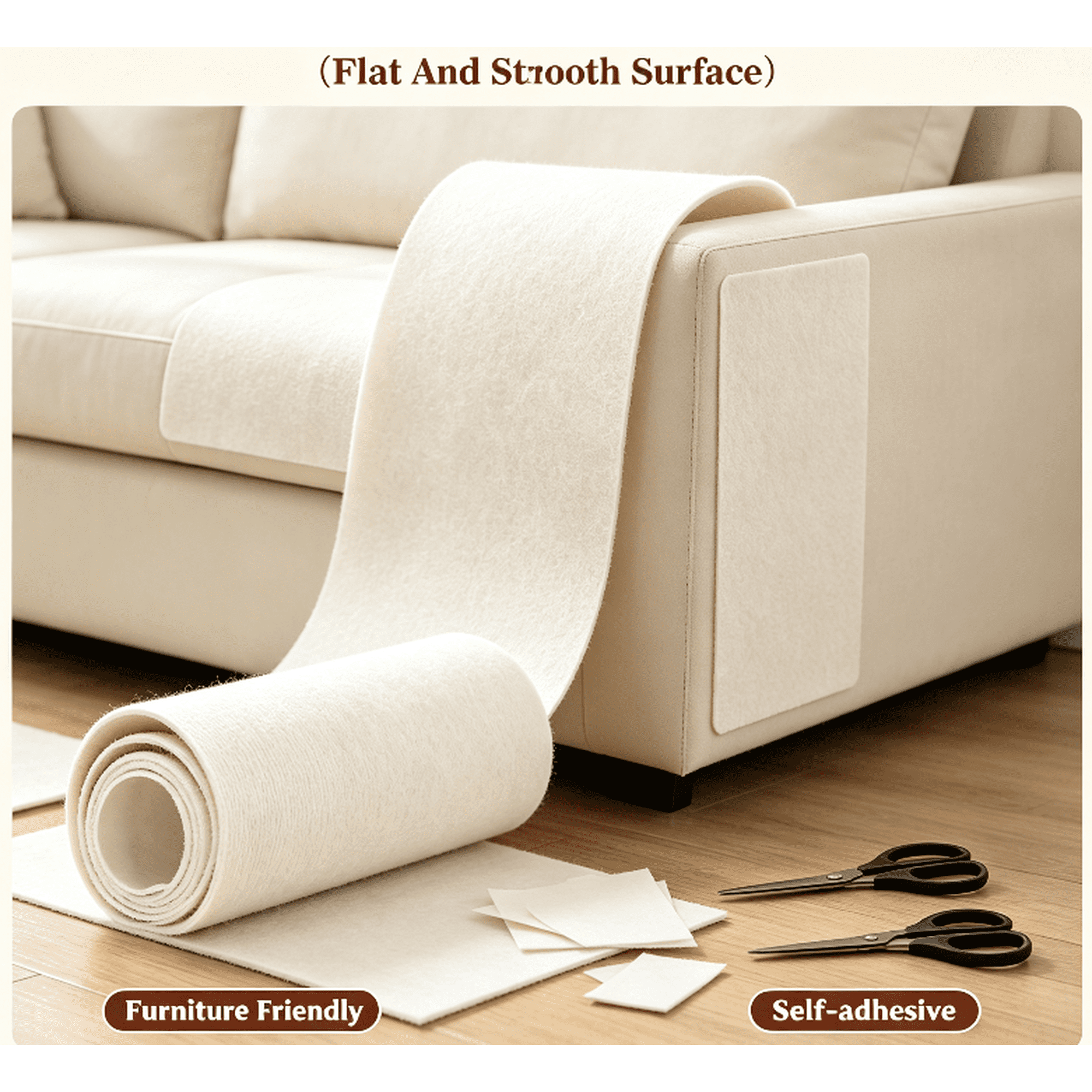 DIY Self‑Adhesive Cat Scratch Resistant Carpet Mat Trimmable Replacement Sheet for Cat Tree Posts Sofa Surface Protection for Indoor Cat Claw Exercise (Beige XL/40*200cm)
