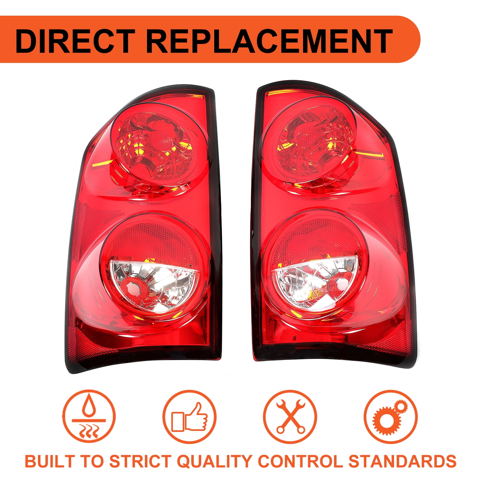 Kojem Tail Light for 2007-2009 Dodge Ram Pickup Truck Pair Taillight Signal Lamp Replaces CH2800165 CH2801165 (Red / Driver Passenger Side)