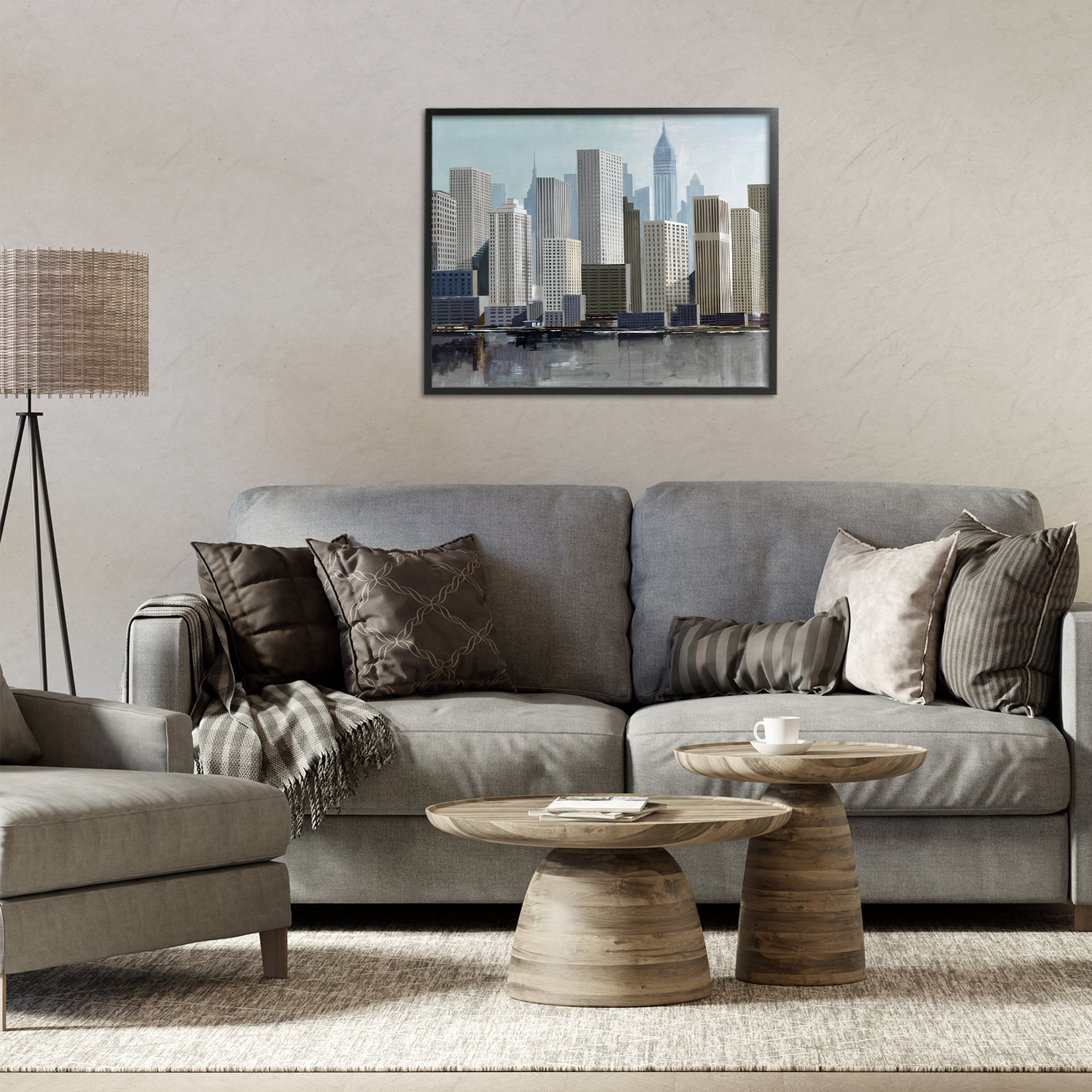 Stupell Industries New York City Sans Bridge Black Framed Giclee Art, design by Lorenzo Collective