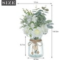 thumbnail image 6 of Faux Flowers with Vase,Artificial Silk Roses in Vase, Fake Plant Eucalyptus Flower Arrangement for Home Office Farmhouse Bathroom Dining Table Centerpiece Decorations Coffee Table Decor (White), 6 of 9