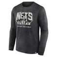 thumbnail image 2 of Men's Fanatics Heather Charcoal Brooklyn Nets Front Court Press Snow Wash Long Sleeve T-Shirt, 2 of 3