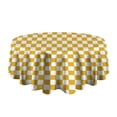 thumbnail image 5 of Yellow and White Checkerboard Pattern Round Tablecloth 60"x60",Wrinkle Wipeable Table Cloth for Kitchen Dining Room Picnic Patio Party, 5 of 6