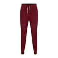 thumbnail image 5 of Casual Pants for Men Elastic Waist Drawstring Solid Color Comfortable Joggers with Zipper Pockets Fall Winter Daily Wear Slim Fit Slacks for Men Red M, 5 of 5