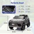 thumbnail image 5 of Xuanlur 24V 7AH Ride on Toys for Big Kids, Licensed LEXUS LX600 2 Seater 110W Motor Ride on Cars w/Remote Control, 4-Wheel Suspension, LED, Music, Power Display, Electric Car for Boys Girls, Gray, 5 of 7