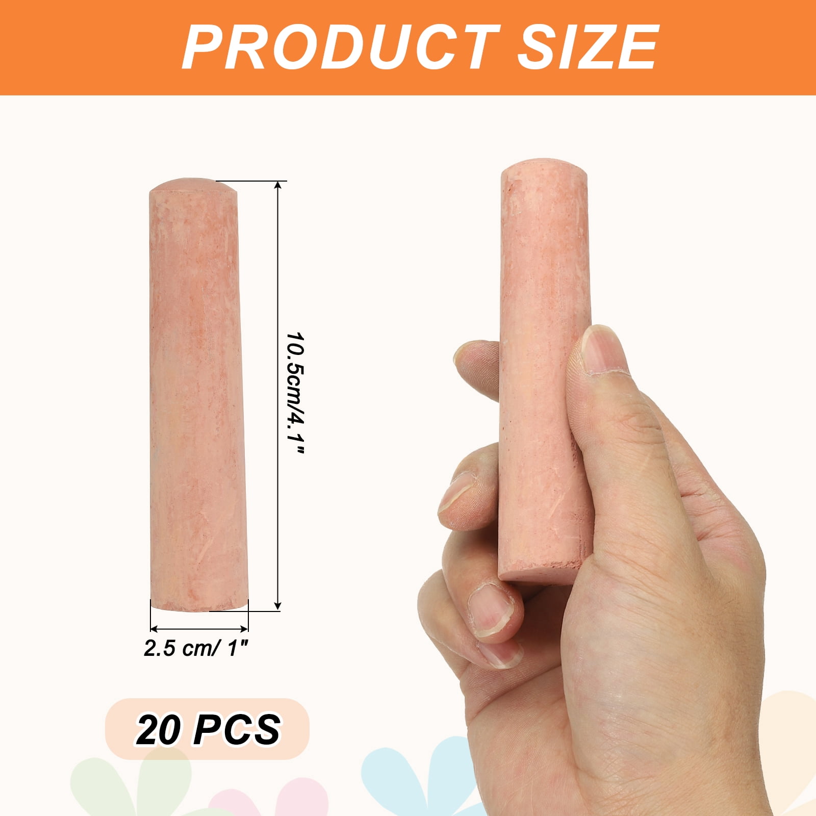 20 PCS Dustless Chalk, Brown Sidewalk Chalk Large Solid Huge Washable Street Chalk for Outdoor Adults Painting Graffiti Art