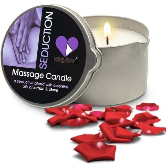 LOVE PLAY Massage Oil Candle for Home Spa, Natural & Vegan (6.76oz)