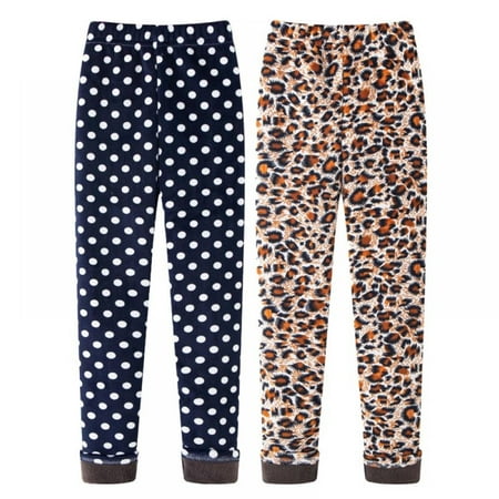 

Kids Girls Soft Leggings Children Girls Winter Warm Fleece Lined Stretchy Leggings 2 Pack 2-13 Years