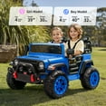 thumbnail image 3 of Hikiddo 2-Seater Ride on Car Truck, 24V 4WD Ride on Toy Electric Car for Kids Boys w/Remote, Bluetooth - Blue, 3 of 10