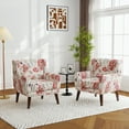 thumbnail image 6 of UIXE Floral Accent Chair Set of 2 Upholstered Armchair for Living Room Bedroom Side Sitting for Home Office, Pattern White, 6 of 7