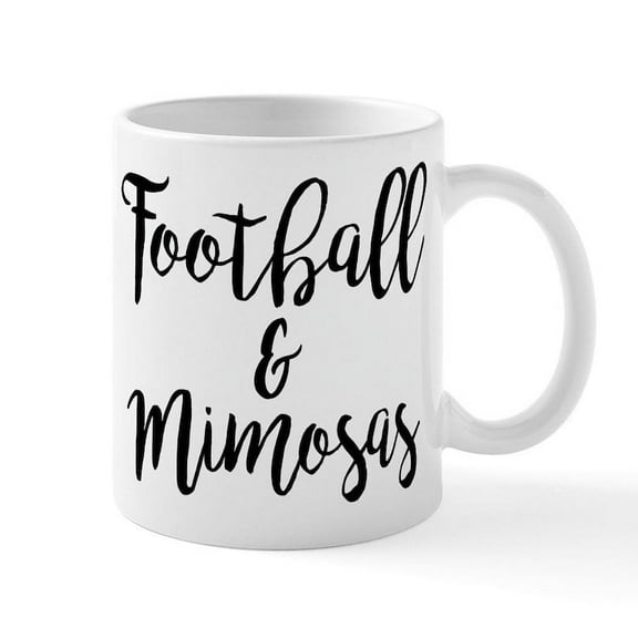 CafePress - Football And Mimosas - 11 oz Ceramic Mug - Novelty Coffee Tea Cup