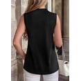 thumbnail image 6 of BTFBM Tank Top for Women Summer Spring Silk Satin V Neck Pleated Sleeveless Work Blouses Business Casual Outfits, 6 of 9