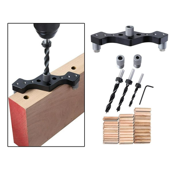 de localizador de guía de taladro con clavija autocentrante para orificios de bolsillo que incluye bujes de taladro de 6 mm 8 mm 10 mm Paquete 2 Negro shamjiam Guía de perforación de clavijas