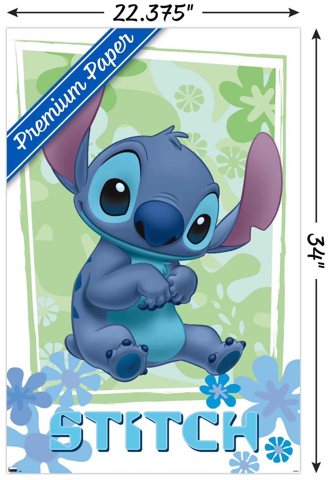 Disney Lilo and Stitch Flowers Wall Poster - 22.375 Chile | Ubuy