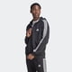 thumbnail image 3 of Sudadera con capucha adidas Essentials de forro polar con 3 rayas y cierre completo para hombre, color negro, 3 of 9