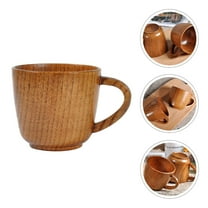 Luxshiny Brown Plastic Wooden Tea Mug Coffee Cup Juice Cup for Home Use Creative Design 12 oz