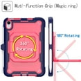 thumbnail image 2 of SaniMore for iPad Mini 6th Generation 8.3" 2021 Kids Case, Multi-Functional Cover with Handle Shoulder Strap & 360° Rotatable Kickstand Pencil Holder Shockproof Protective Shell, Navyblue+Rose, 2 of 8