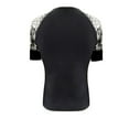 thumbnail image 3 of Quickvue Women‘s Fashion Sexy Stitching Lace Zipper Collar Solid Color Short-Sleeved Tops, 3 of 5