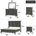 thumbnail image 2 of 6-Piece King Size Bedroom Set,Wood Bed Room Set, King Size Bed with Headboard,2 Nightstands, Chest, Dresser and Mirror, Platform Bed Frame with 2 Drawers for Adults, Gray, 2 of 9