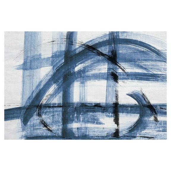 Masterpiece Art Gallery Gold Study I Indigo Abstract By Studio Arts Canvas Art Print 24" x 36"