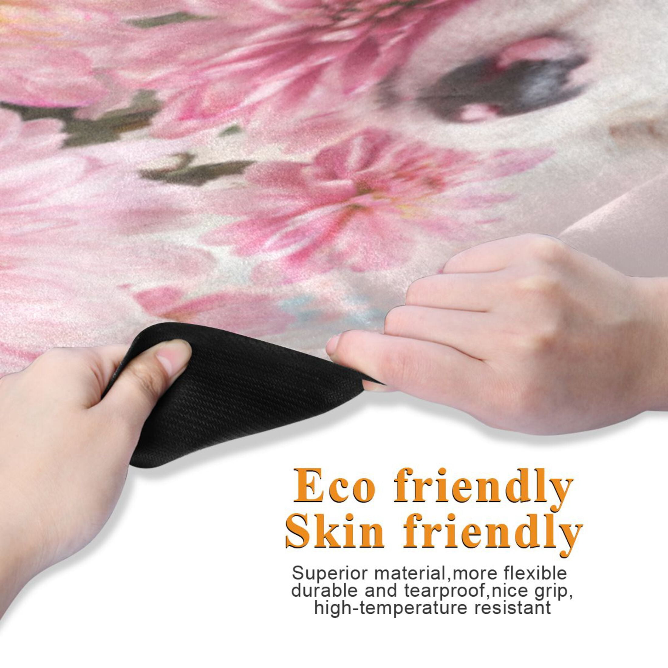 BZSMCE Yoga Mat Women Fitness Mat Pink Petal Pup Pattern