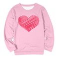 thumbnail image 5 of Valentine Day Sweatshirt for Women Love Heart Printed Pullover Sweatshirt Cute Long Sleeve Crew Neck Casual Tops Pink XXL, 5 of 5