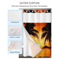 thumbnail image 2 of No Hook Cloth Fabric Shower Curtain with Snap in Liner, Ocean Coconut Waterproof Shower Curtains Set with See Through Top Window, Orange Summer Sunset Seaside Scenery Bath Curtains Shower 72"x96", 2 of 6