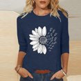 thumbnail image 2 of T-Shirts Décontractés à Col Rond Imprimé Floral Manches 3/4 pour Femmes, Pack de T-Shirts Burnout pour Femmes, Ensemble de T-Shirts d'Entraînement pour Femmes, 2 of 5
