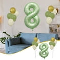 thumbnail image 1 of XYAIYT Set of Aluminum Foil Digital Balloons Holiday Birthday Party Decoration with Number Regular Balloons,Includes Ribbon Straw for Customizable Party Arrangements Celebrations,Green, 1 of 7