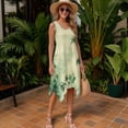 thumbnail image 4 of Uorisanigo Green Leaf Couples' Outfits Husban and Wife Clothing Short Sleeve Shirt for Men Fashion Hawaiian Tops and Women's Tank Dress Flowy Beach Vacation Sundress, 4 of 7